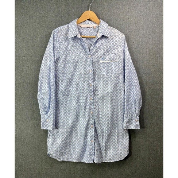 Other - Victoria's Secret Sleep Shirt Women Medium Blue Excellent Geometric Nightgown